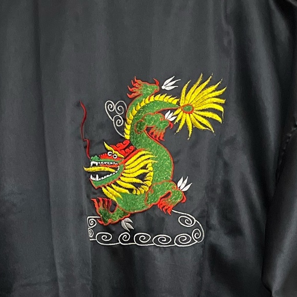 Vintage Black and Red Dragon Embroidered Robe - Picture 7 of 15